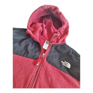 THE NORTH FACE Full Zip Hoodie L Red Maroon Mens Large